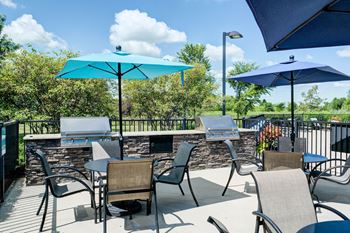 Poolside grilling area